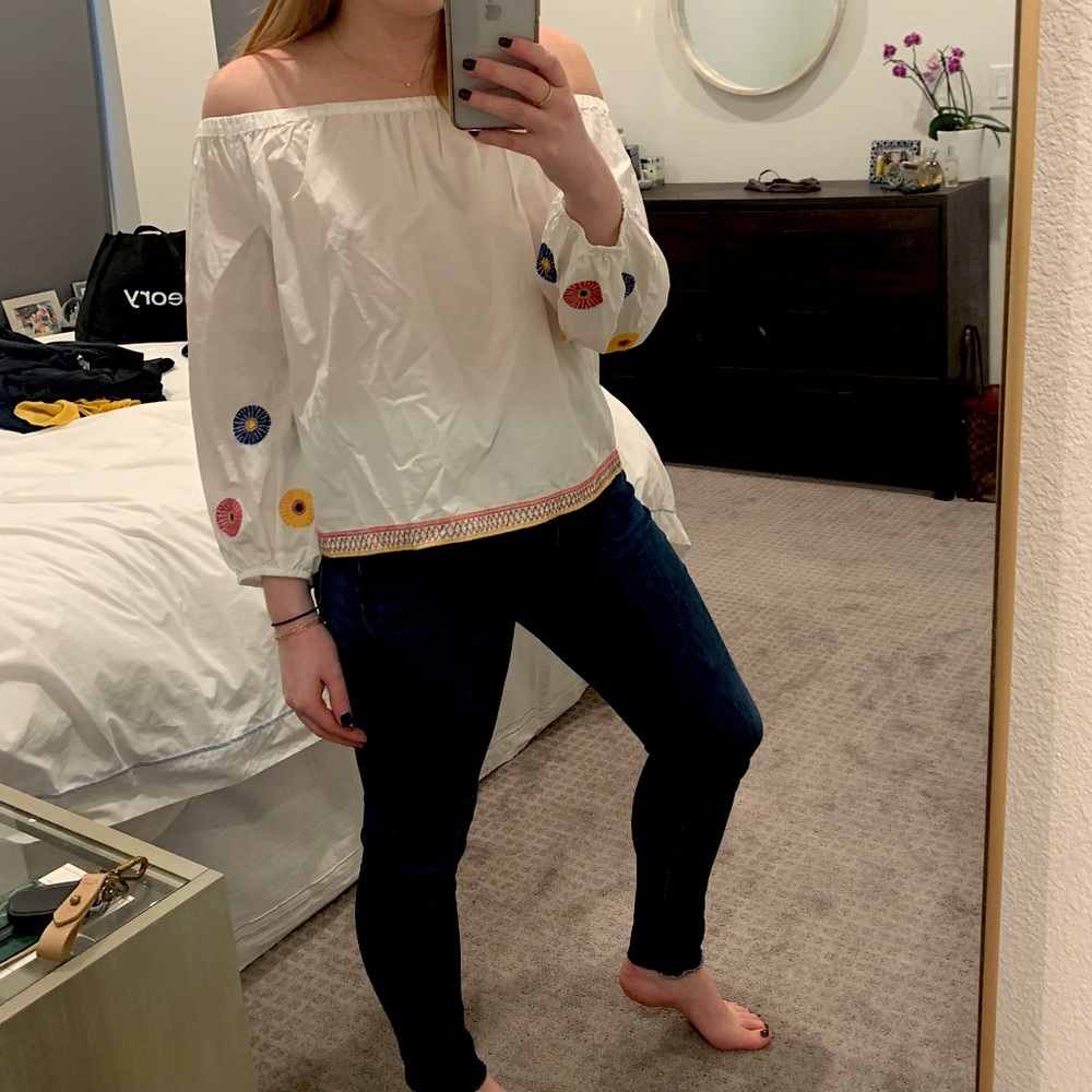 Madewell white off the shoulder top